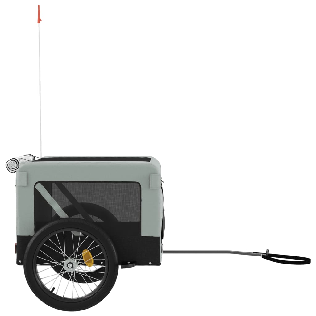 vidaXL Remorcă bicicletă animale companie gri/negru textil oxford/fier vidaXL Remorcă bicicletă animale companie gri/negru textil oxford/fier
