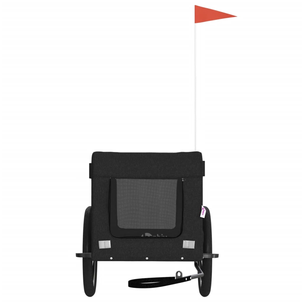 vidaXL Remorcă bicicletă animale companie, negru, textil oxford/fier