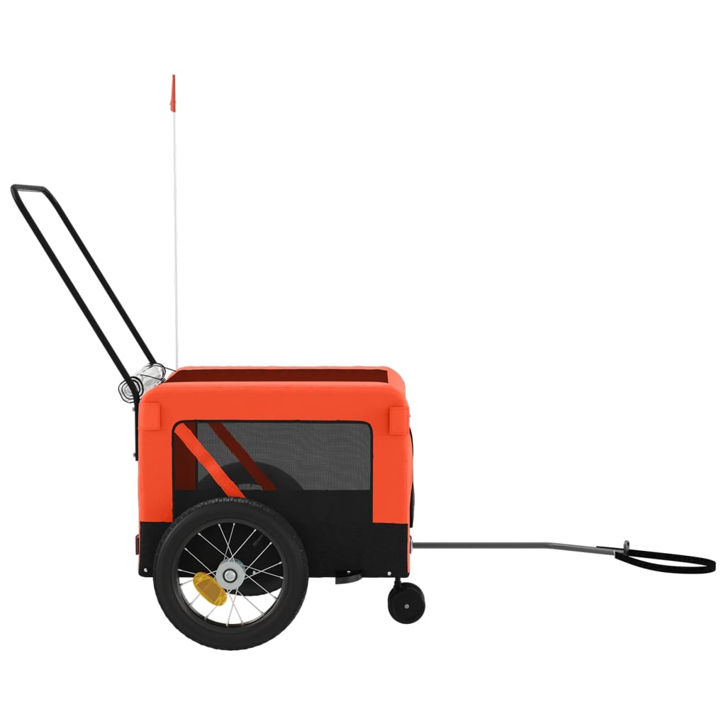 vidaXL Remorcă bicicletă animale companie portocaliu/negru oxford/fier vidaXL Remorcă bicicletă animale companie portocaliu/negru oxford/fier