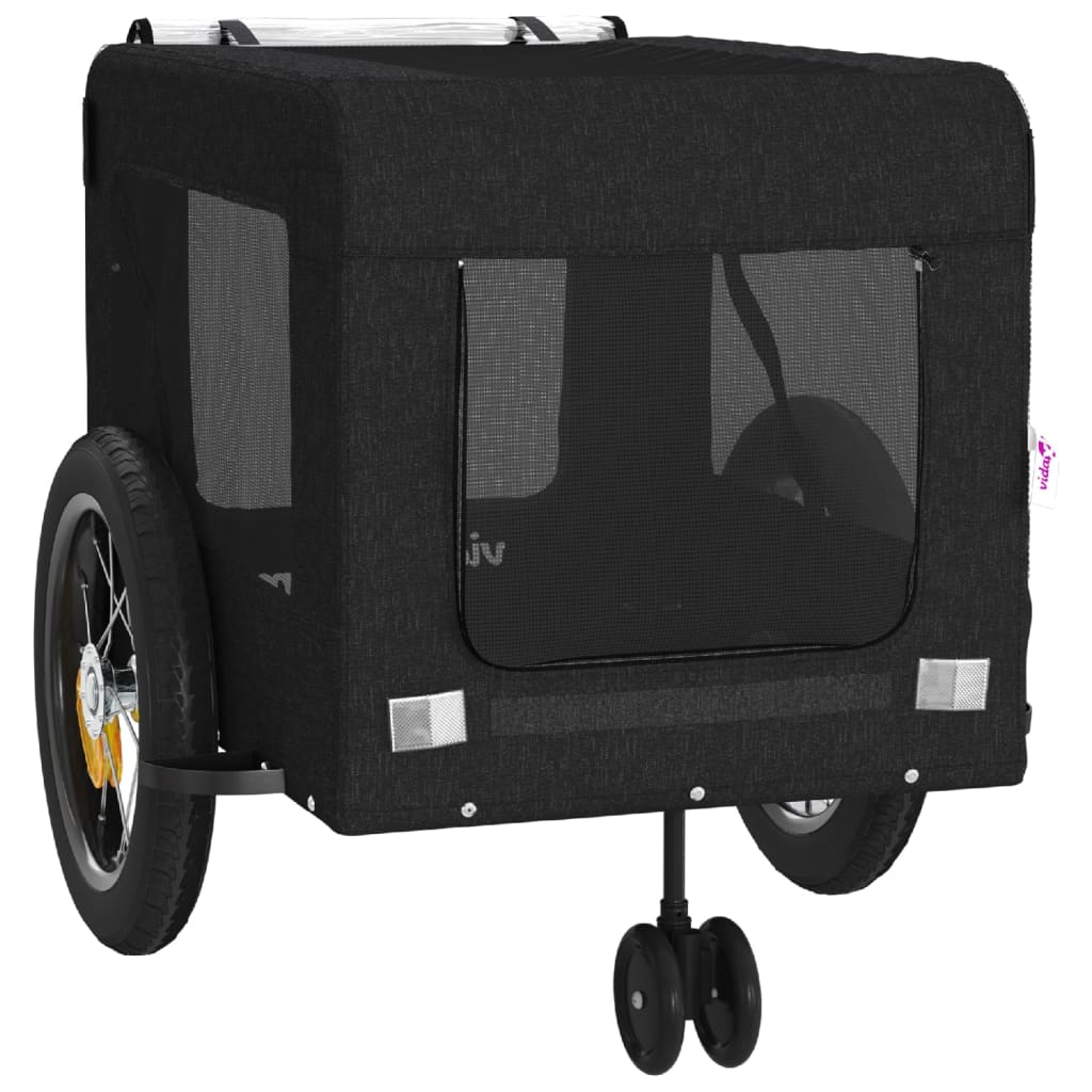 vidaXL Remorcă bicicletă animale companie, negru, textil oxford/fier vidaXL Remorcă bicicletă animale companie, negru, textil oxford/fier