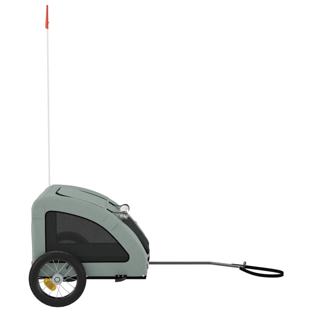 vidaXL Remorcă de bicicletă animale companie, gri, textil oxford/fier