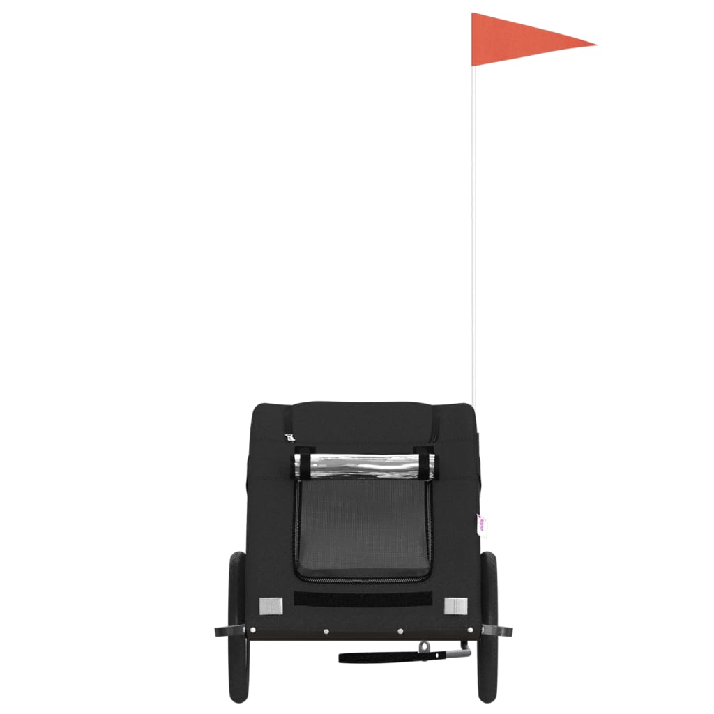 vidaXL Remorcă bicicletă animale companie, negru, textil oxford/fier