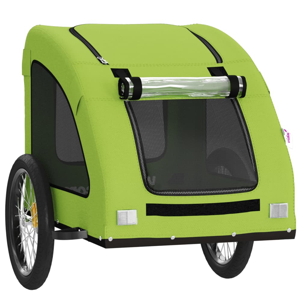 vidaXL Remorcă de bicicletă animale companie, verde textil oxford/fier vidaXL Remorcă de bicicletă animale companie, verde textil oxford/fier