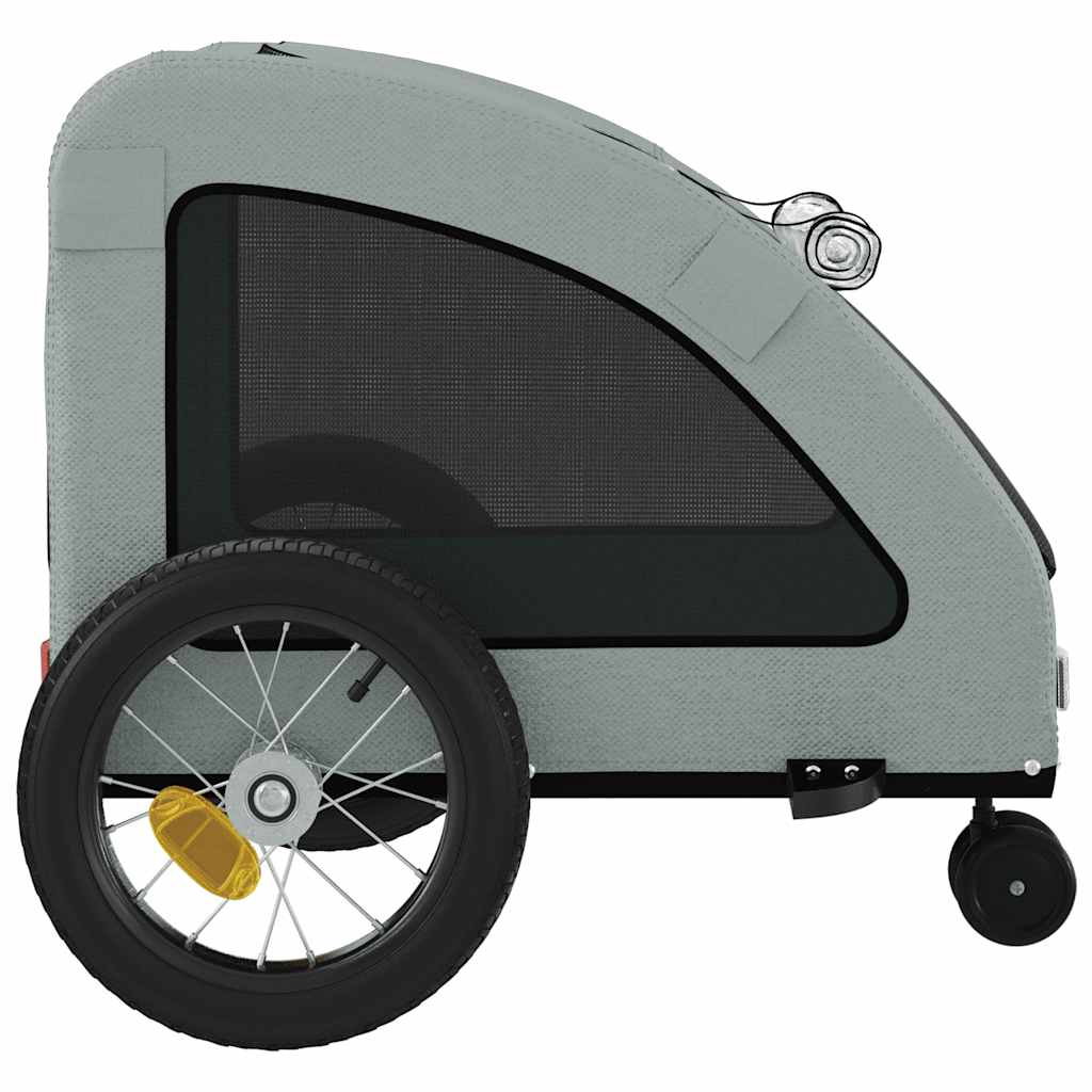 vidaXL Remorcă de bicicletă animale companie, gri, textil oxford/fier vidaXL Remorcă de bicicletă animale companie, gri, textil oxford/fier