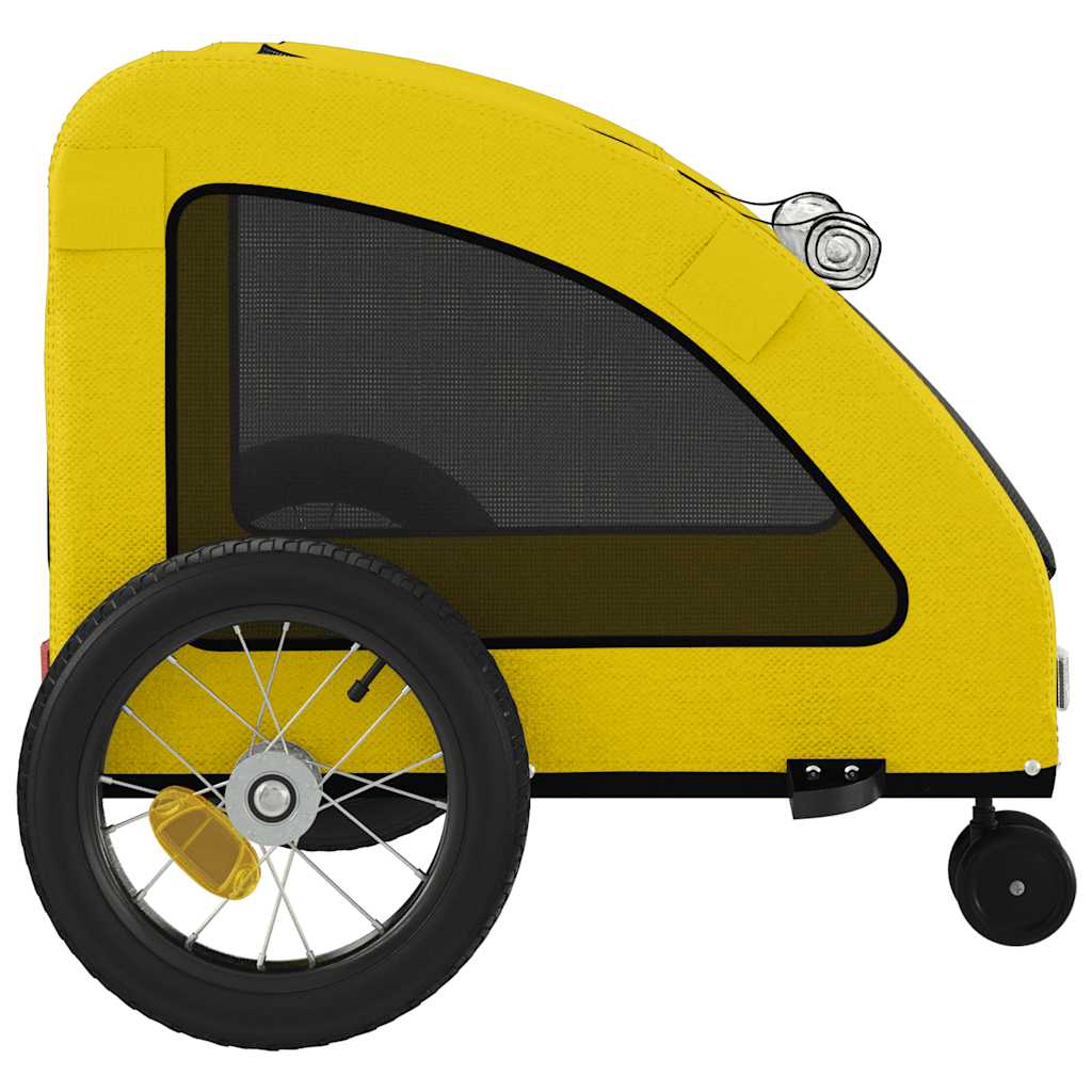 vidaXL Remorcă de bicicletă animale companie galben textil oxford/fier vidaXL Remorcă de bicicletă animale companie galben textil oxford/fier