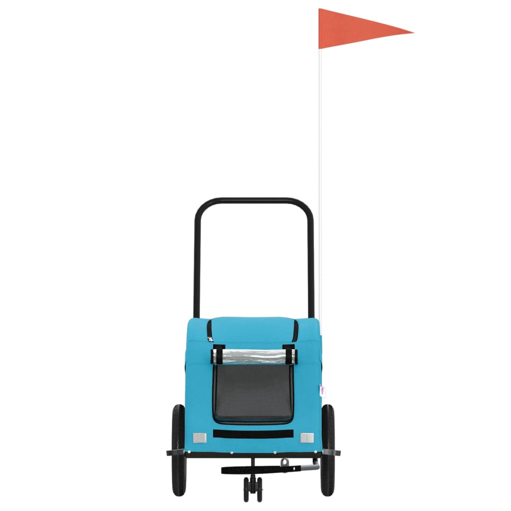 vidaXL Remorcă de bicicletă animale companie, albastru, oxford/fier