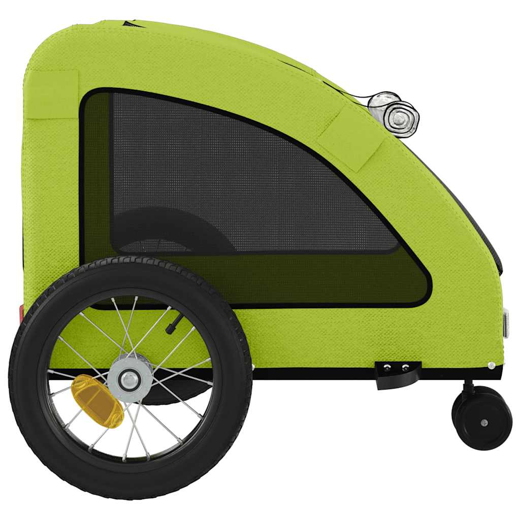 vidaXL Remorcă de bicicletă animale companie, verde textil oxford/fier vidaXL Remorcă de bicicletă animale companie, verde textil oxford/fier
