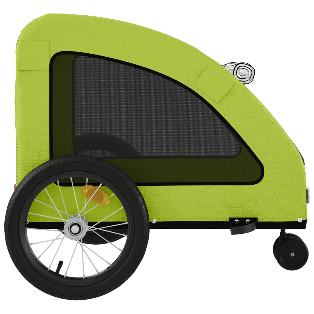 vidaXL Remorcă de bicicletă animale companie, verde textil oxford/fier