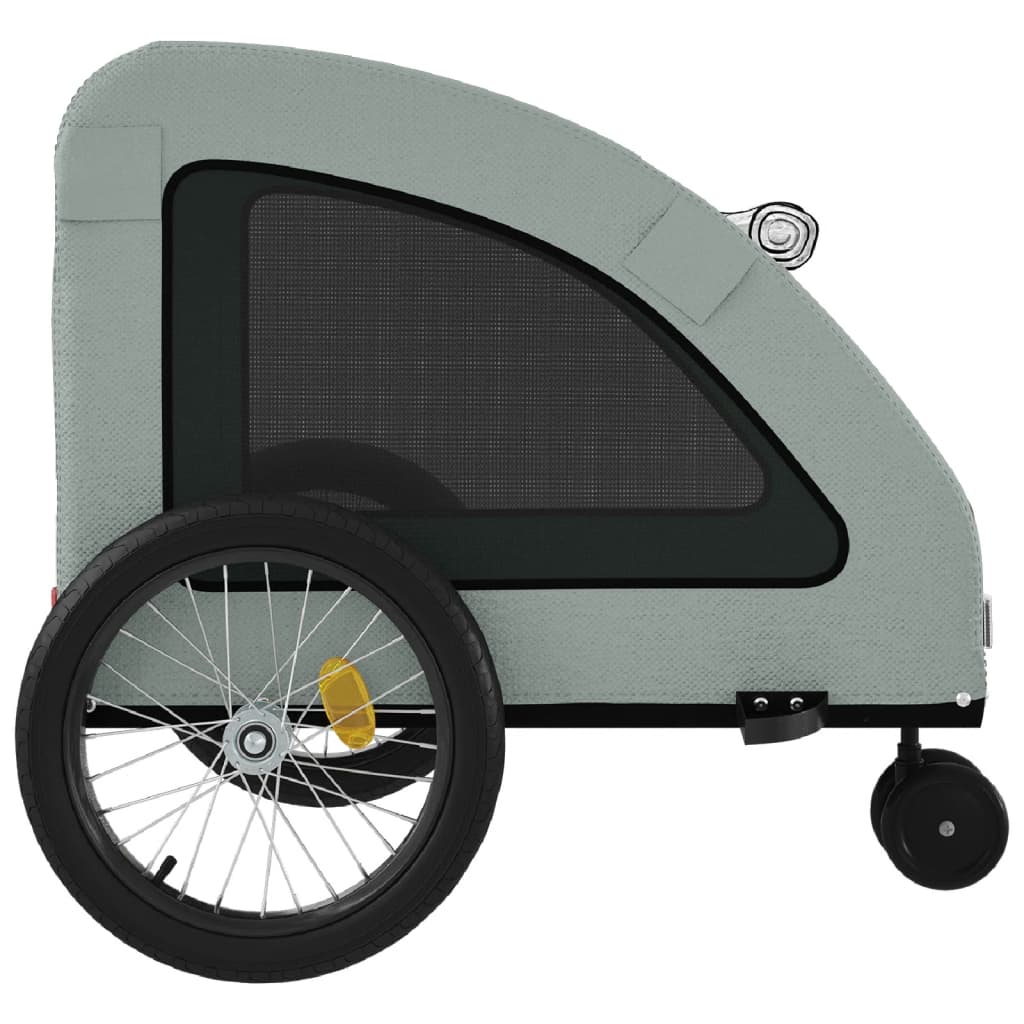vidaXL Remorcă de bicicletă animale companie, gri, textil oxford/fier vidaXL Remorcă de bicicletă animale companie, gri, textil oxford/fier