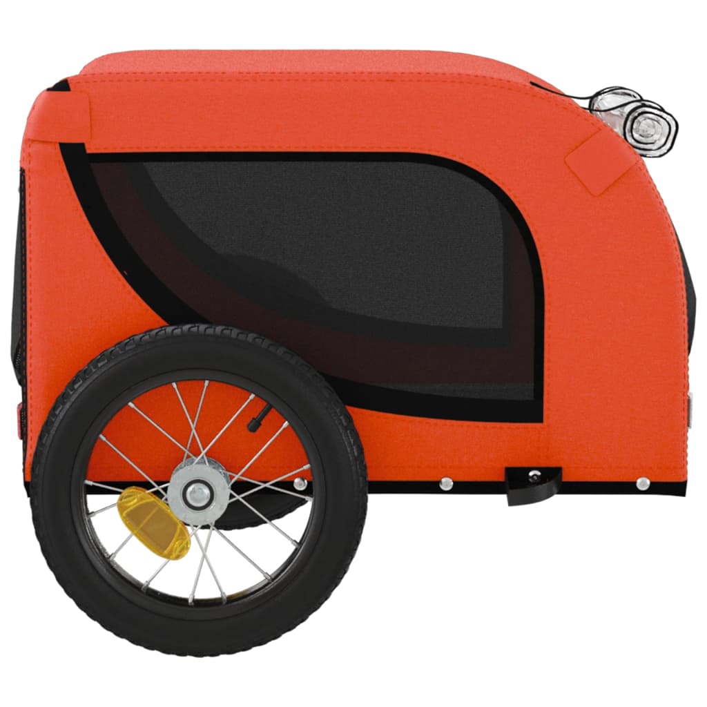 vidaXL Remorcă bicicletă animale companie portocaliu/negru oxford/fier