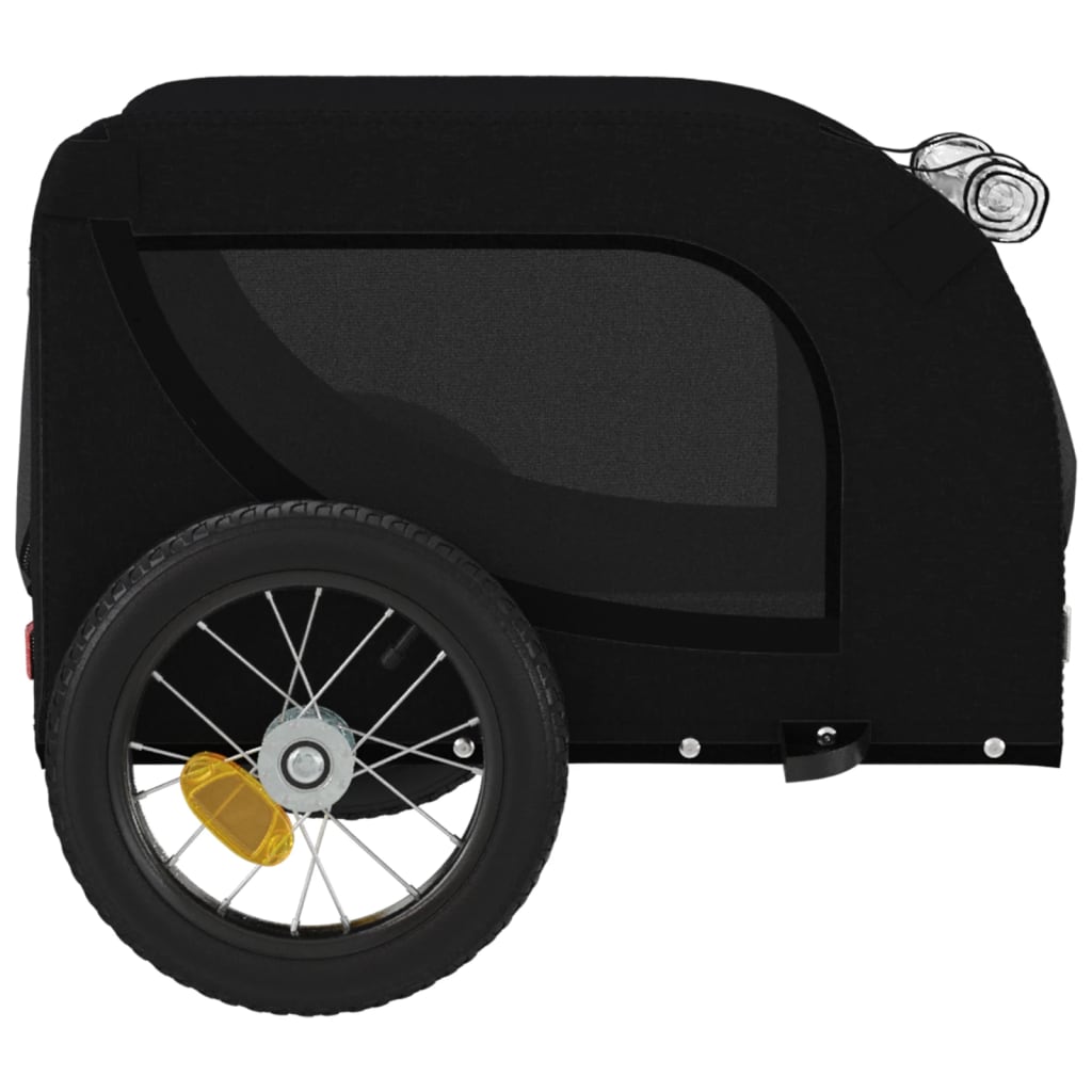 vidaXL Remorcă bicicletă animale companie, negru, textil oxford/fier