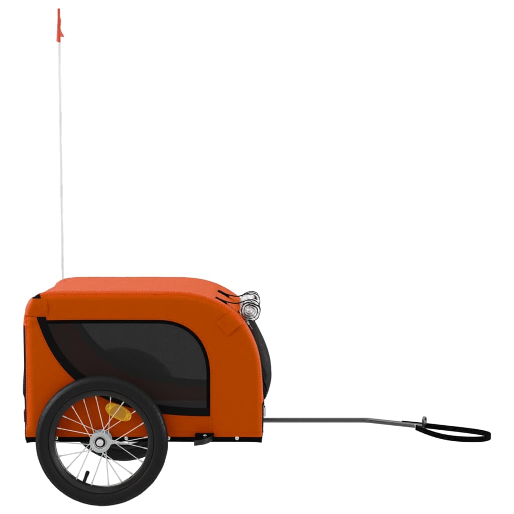 vidaXL Remorcă bicicletă animale companie portocaliu/negru oxford/fier vidaXL Remorcă bicicletă animale companie portocaliu/negru oxford/fier