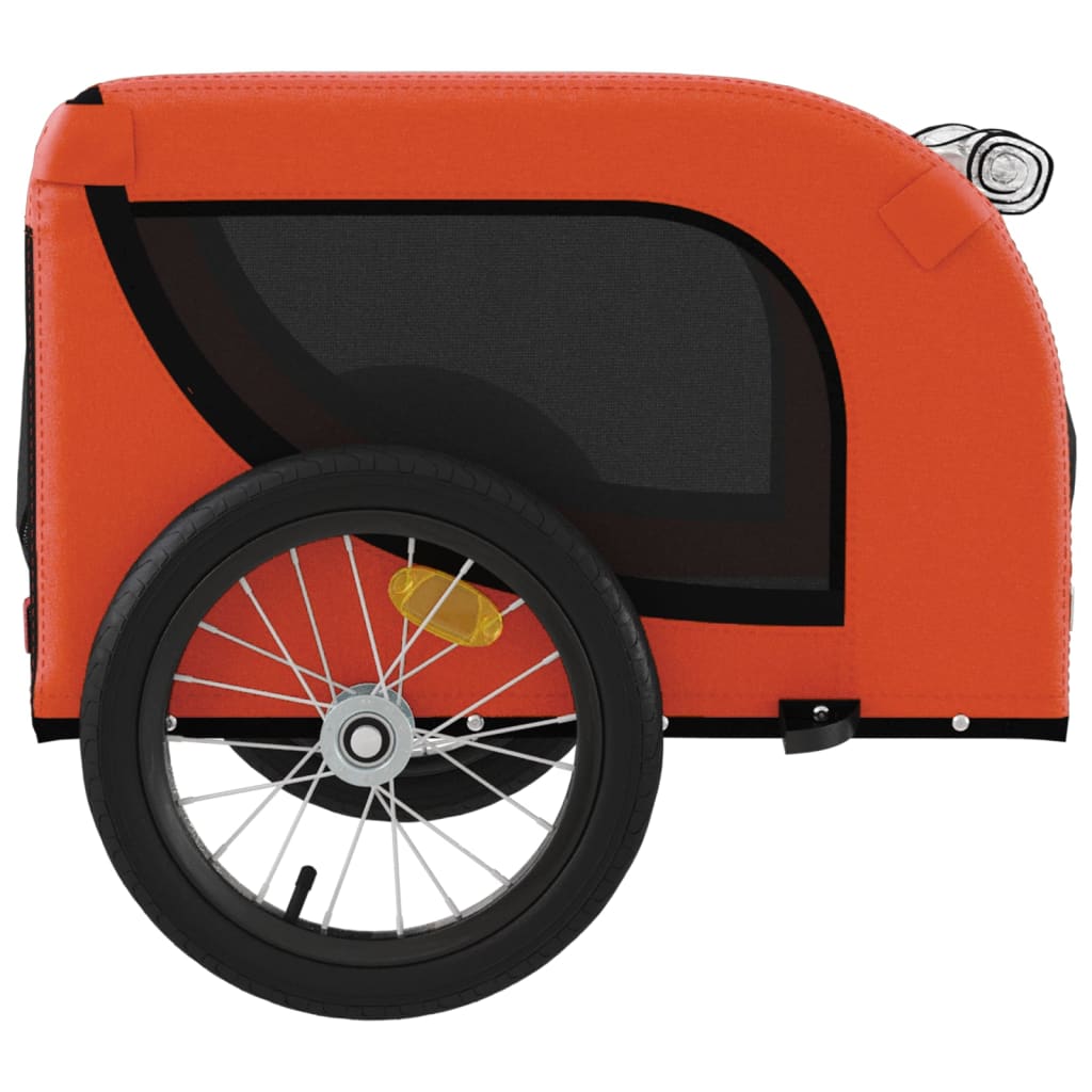 vidaXL Remorcă bicicletă animale companie portocaliu/negru oxford/fier vidaXL Remorcă bicicletă animale companie portocaliu/negru oxford/fier