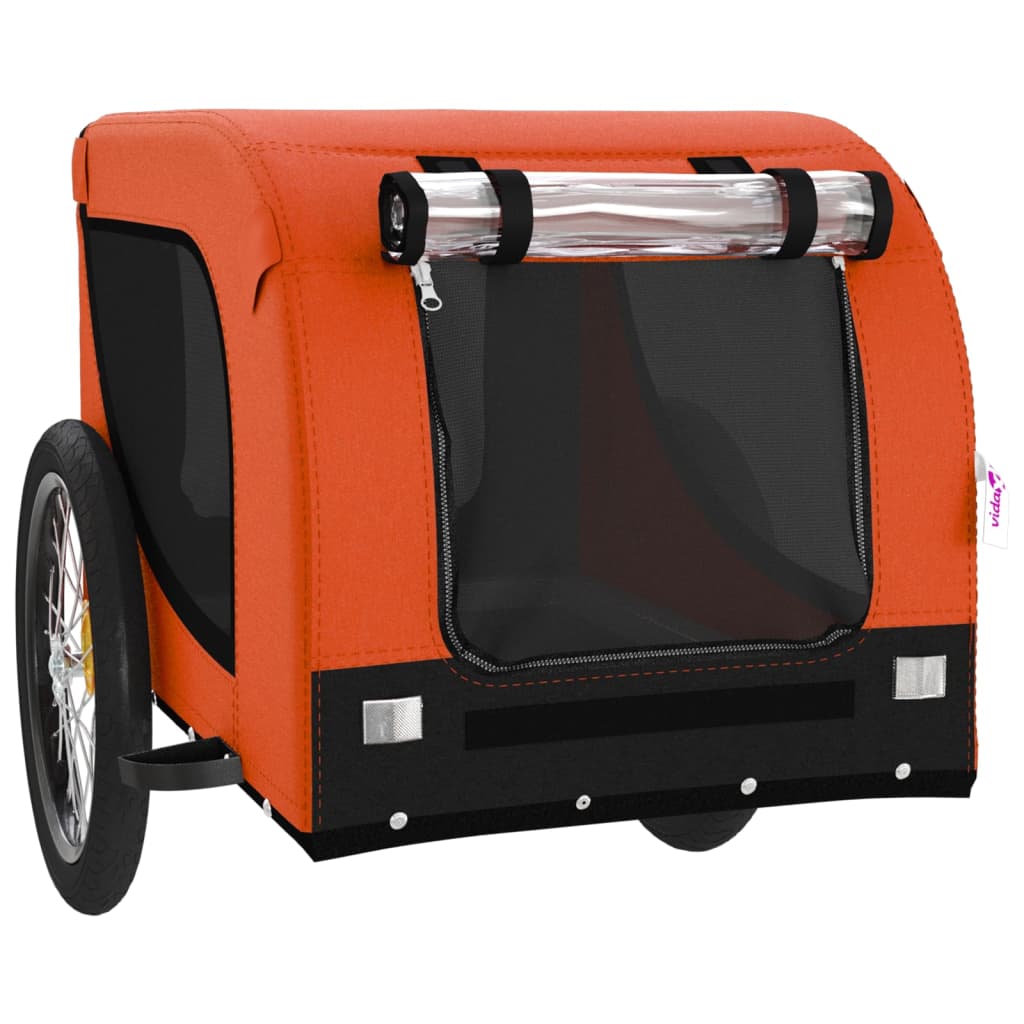 vidaXL Remorcă bicicletă animale companie portocaliu/negru oxford/fier vidaXL Remorcă bicicletă animale companie portocaliu/negru oxford/fier
