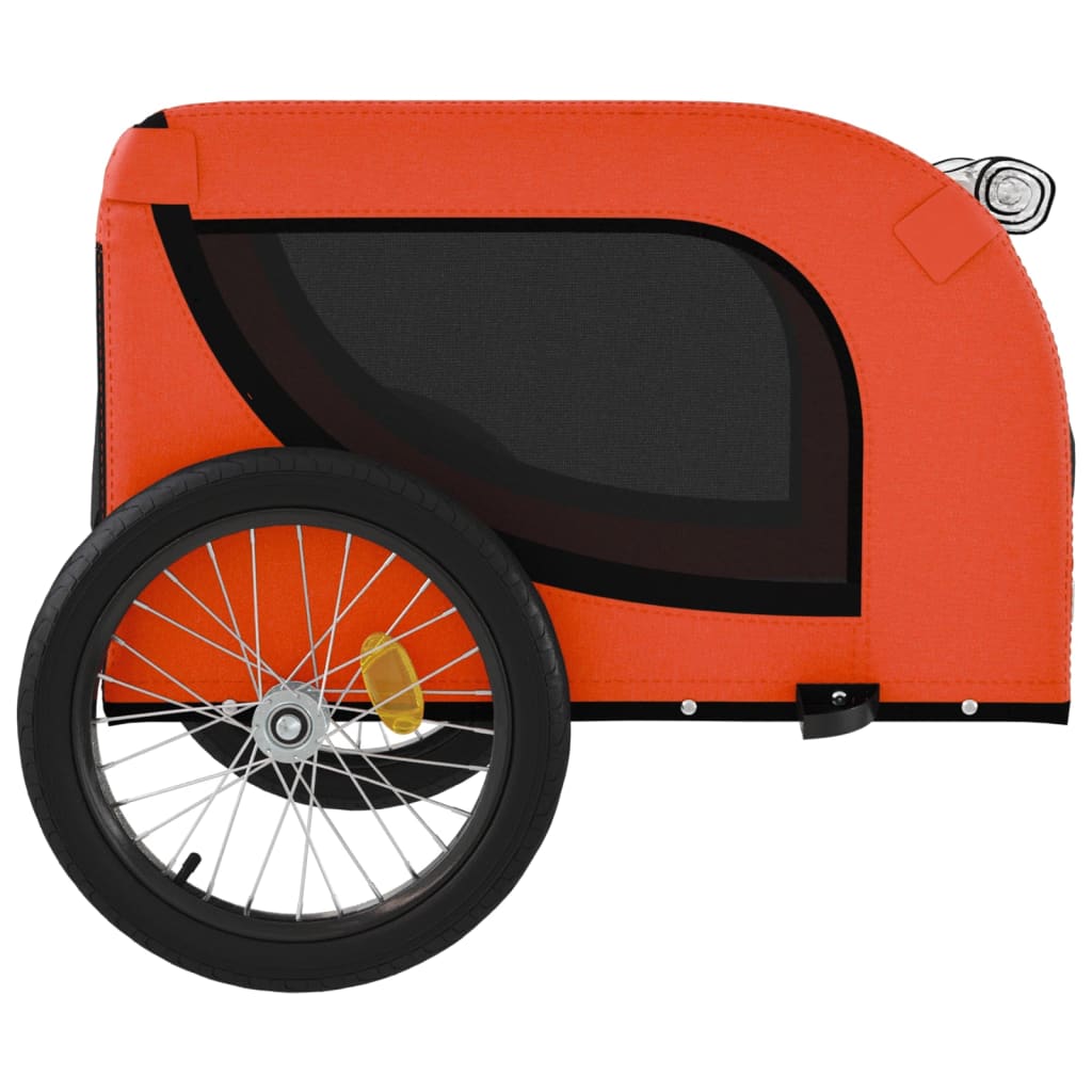 vidaXL Remorcă bicicletă animale companie portocaliu/negru oxford/fier vidaXL Remorcă bicicletă animale companie portocaliu/negru oxford/fier