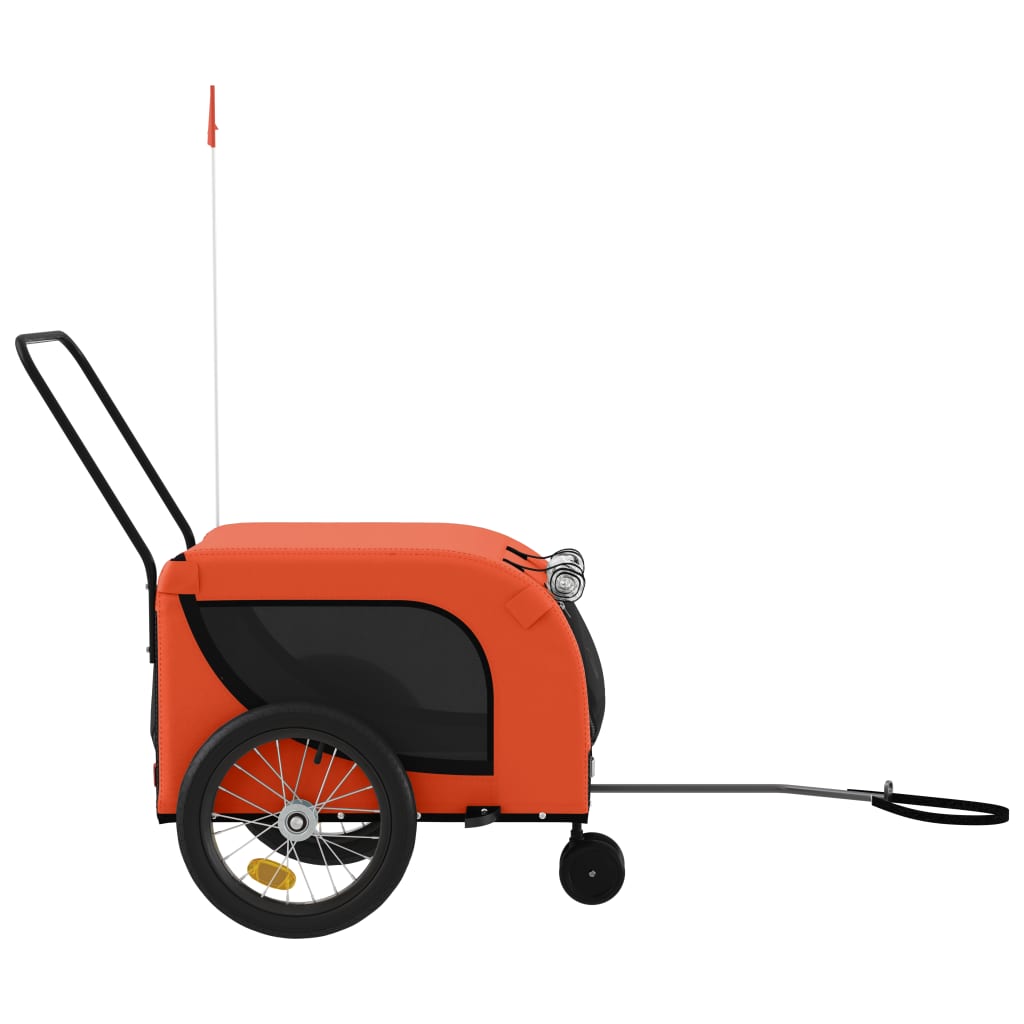 vidaXL Remorcă bicicletă animale companie portocaliu/negru oxford/fier vidaXL Remorcă bicicletă animale companie portocaliu/negru oxford/fier