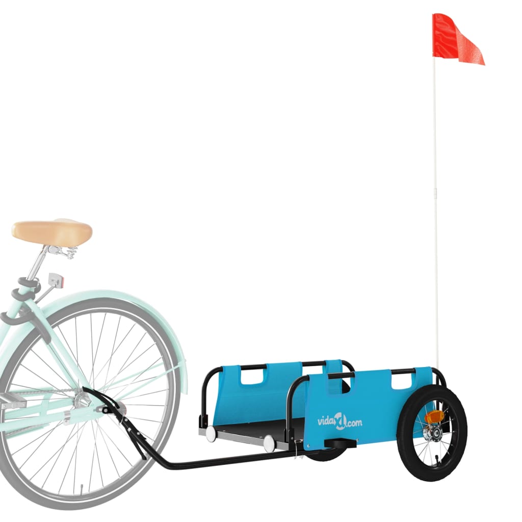 vidaXL Remorcă de bicicletă, albastru, textil oxford și fier vidaXL Remorcă de bicicletă, albastru, textil oxford și fier