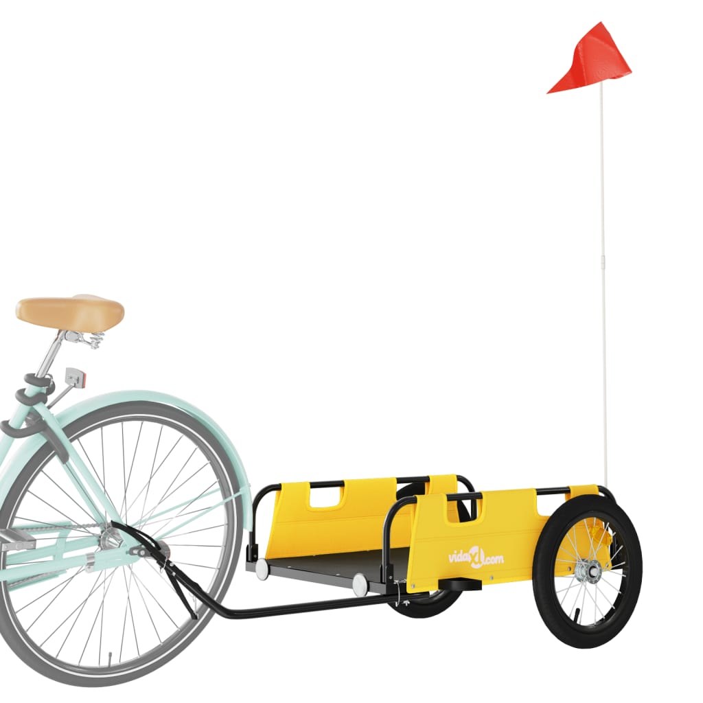 vidaXL Remorcă de bicicletă, galben, textil oxford și fier vidaXL Remorcă de bicicletă, galben, textil oxford și fier