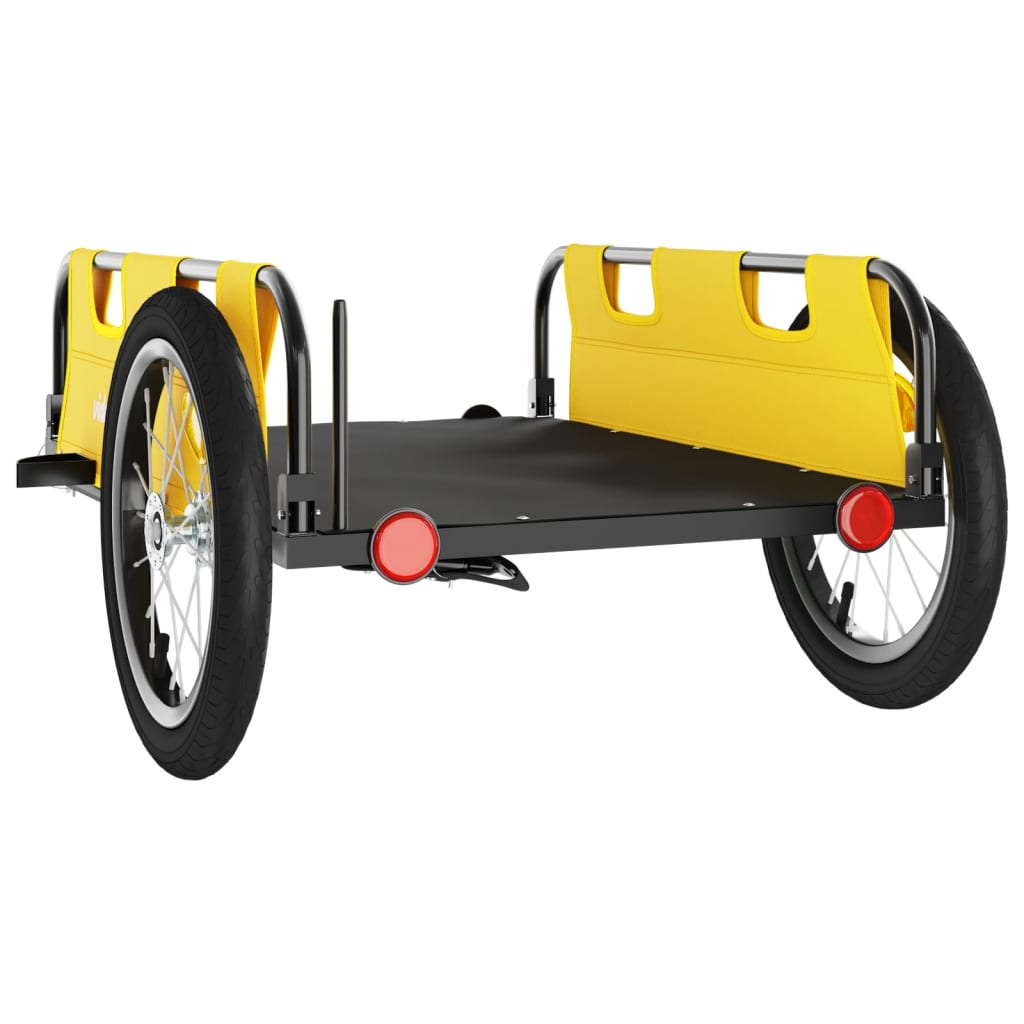 vidaXL Remorcă de bicicletă, galben, textil oxford și fier vidaXL Remorcă de bicicletă, galben, textil oxford și fier
