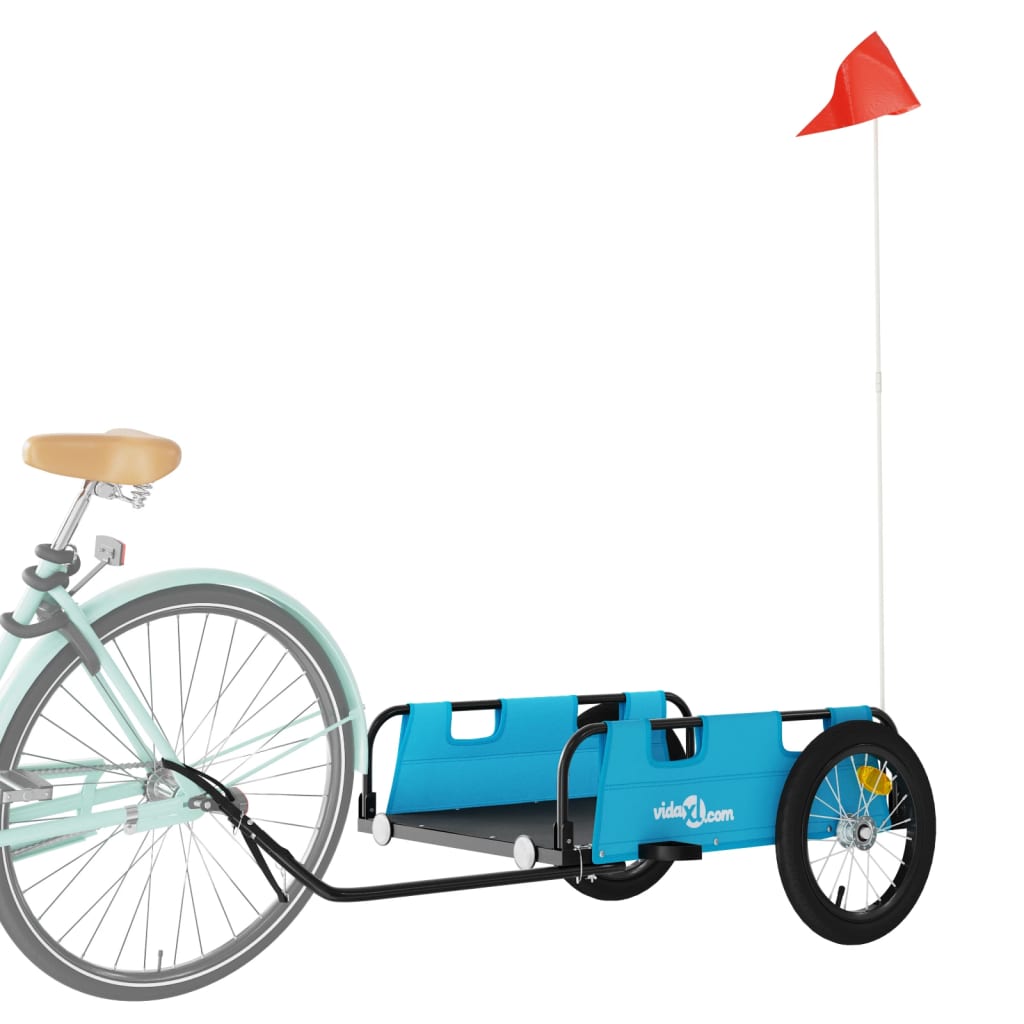 vidaXL Remorcă de bicicletă, albastru, textil oxford și fier vidaXL Remorcă de bicicletă, albastru, textil oxford și fier