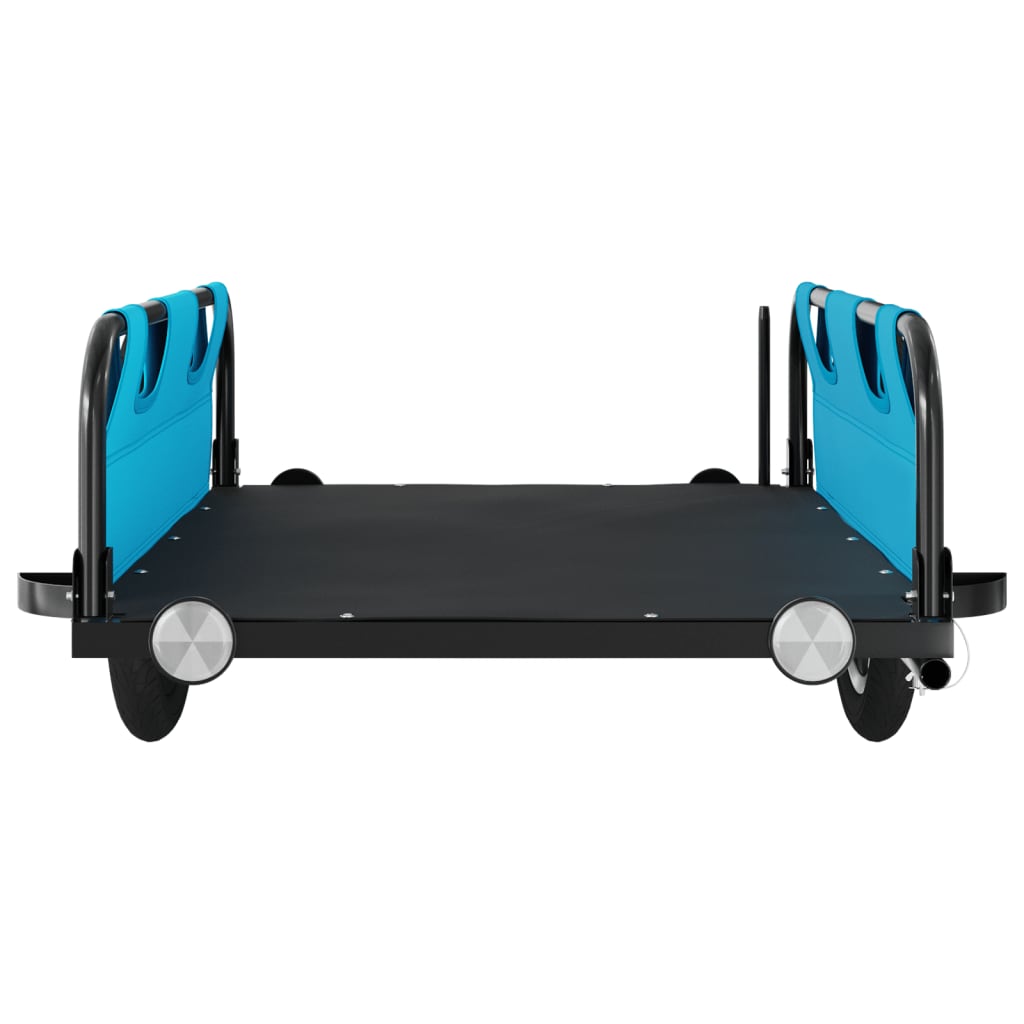vidaXL Remorcă de bicicletă, albastru, textil oxford și fier vidaXL Remorcă de bicicletă, albastru, textil oxford și fier