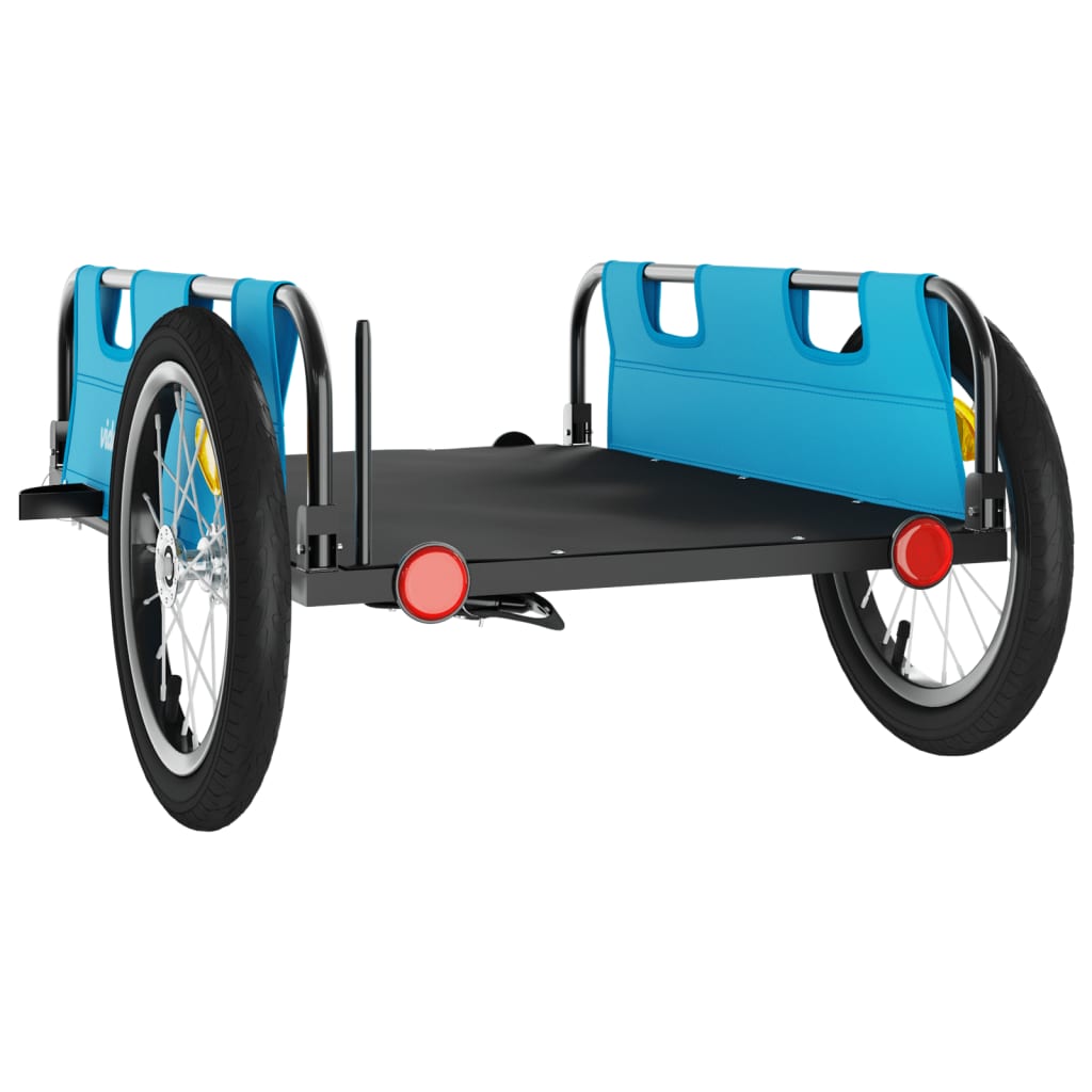 vidaXL Remorcă de bicicletă, albastru, textil oxford și fier vidaXL Remorcă de bicicletă, albastru, textil oxford și fier