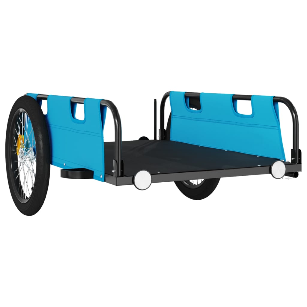 vidaXL Remorcă de bicicletă, albastru, textil oxford și fier vidaXL Remorcă de bicicletă, albastru, textil oxford și fier