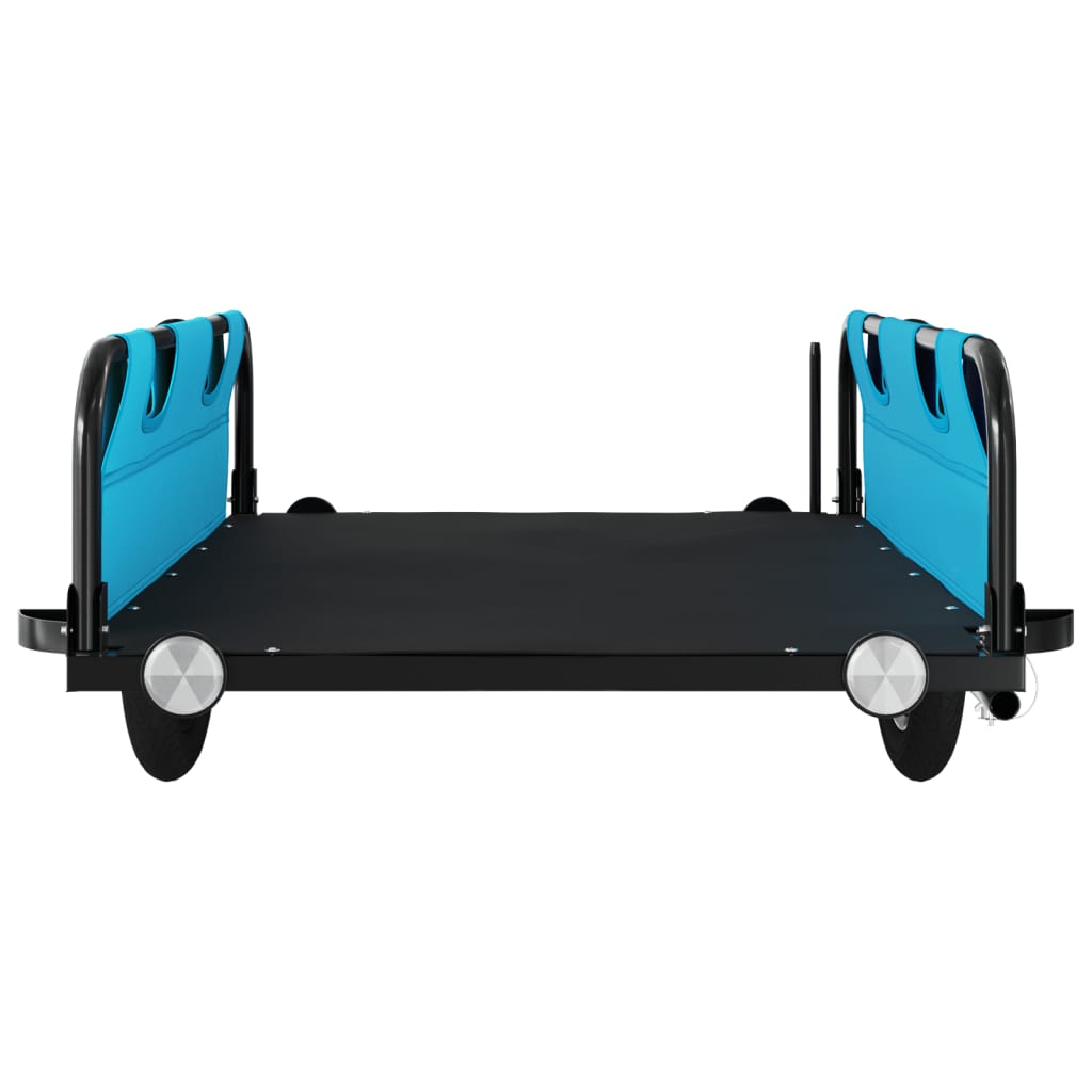 vidaXL Remorcă de bicicletă, albastru, textil oxford și fier vidaXL Remorcă de bicicletă, albastru, textil oxford și fier