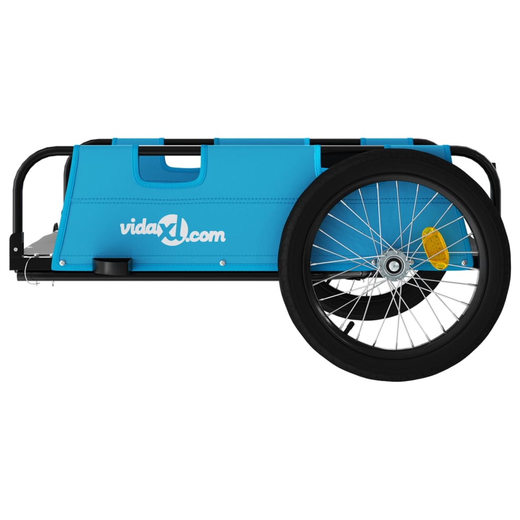 vidaXL Remorcă de bicicletă, albastru, textil oxford și fier vidaXL Remorcă de bicicletă, albastru, textil oxford și fier
