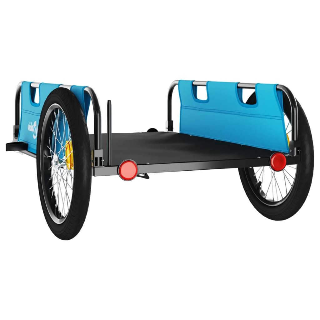 vidaXL Remorcă de bicicletă, albastru, textil oxford și fier vidaXL Remorcă de bicicletă, albastru, textil oxford și fier