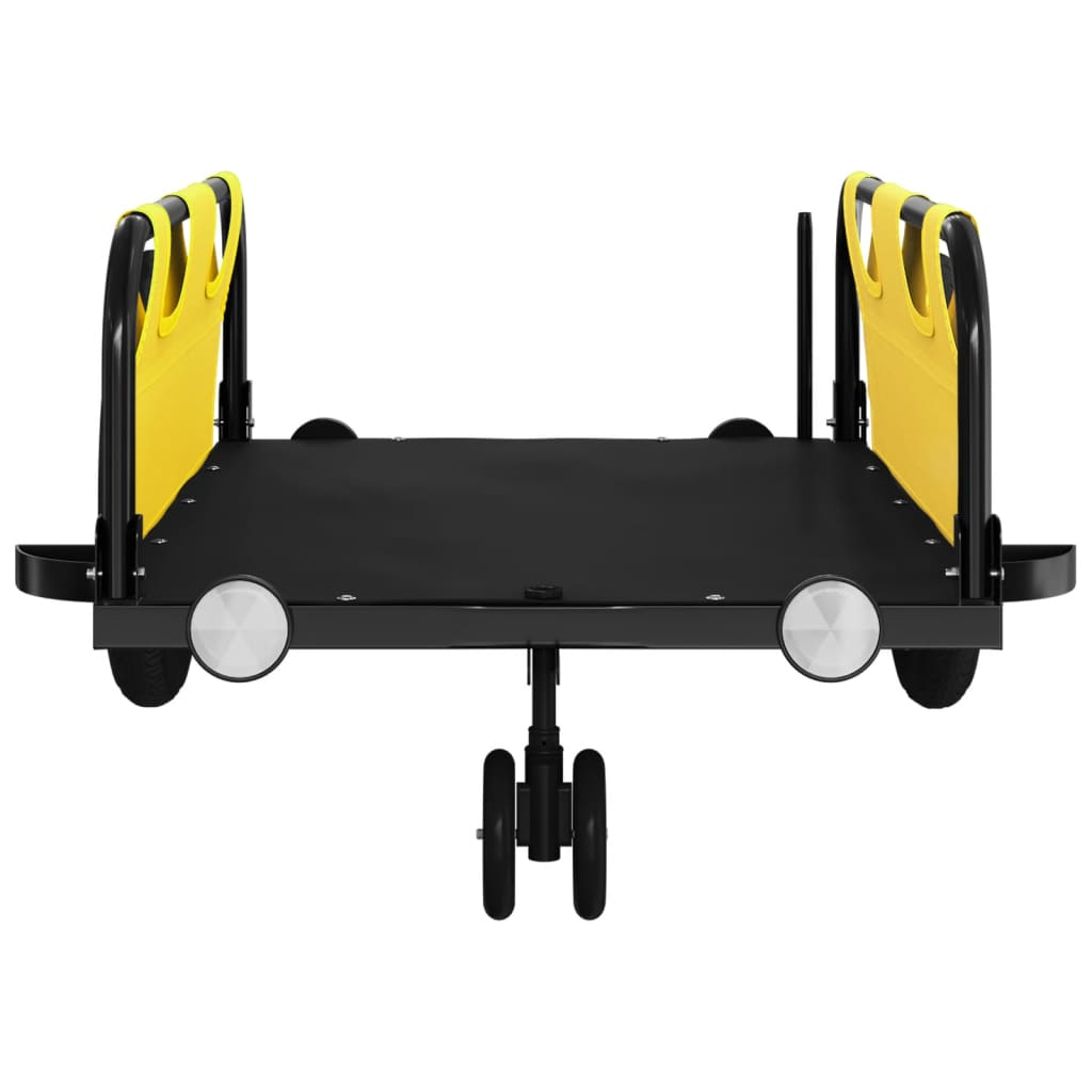 vidaXL Remorcă de bicicletă, galben, textil oxford și fier vidaXL Remorcă de bicicletă, galben, textil oxford și fier
