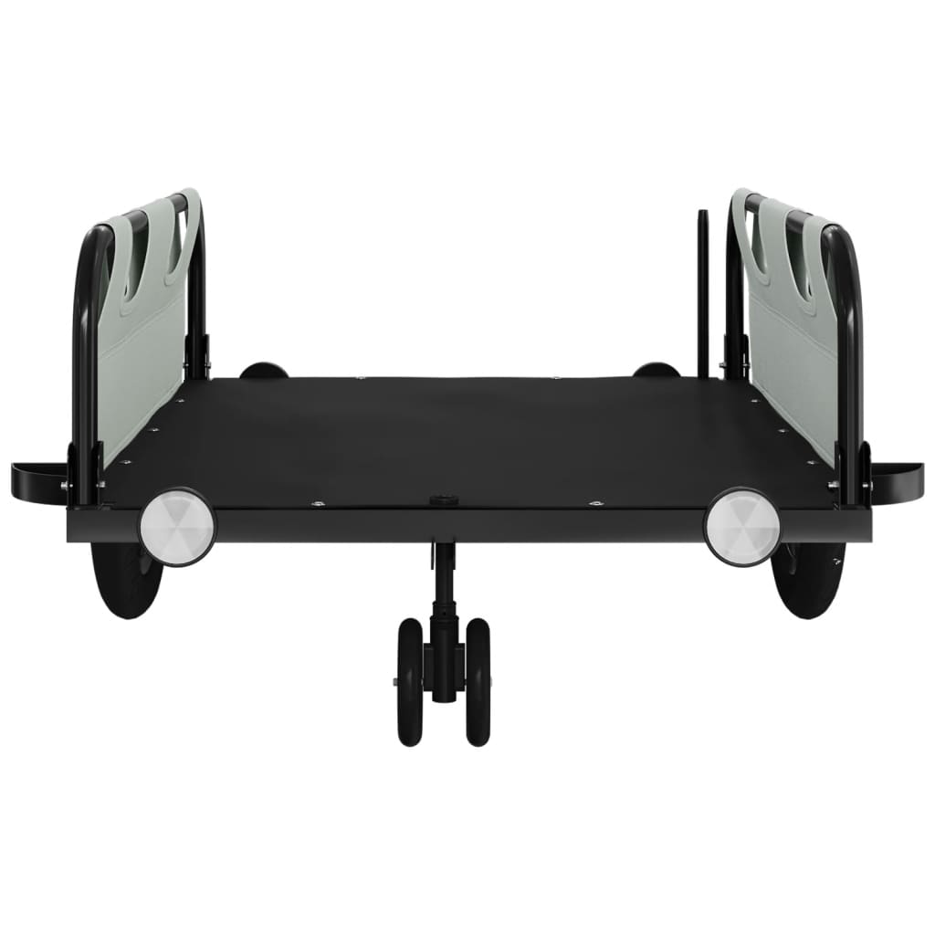 vidaXL Remorcă de bicicletă, gri, textil oxford și fier vidaXL Remorcă de bicicletă, gri, textil oxford și fier