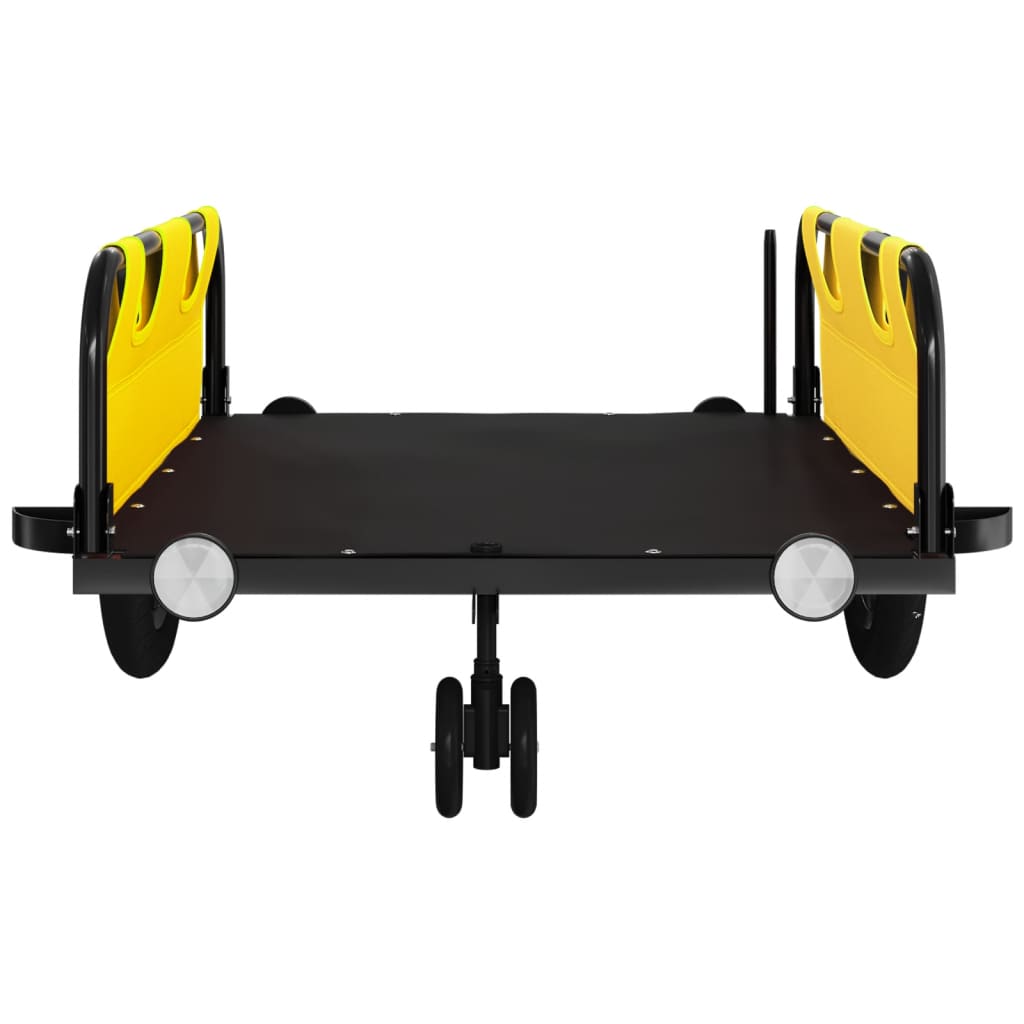 vidaXL Remorcă de bicicletă, galben, textil oxford și fier vidaXL Remorcă de bicicletă, galben, textil oxford și fier