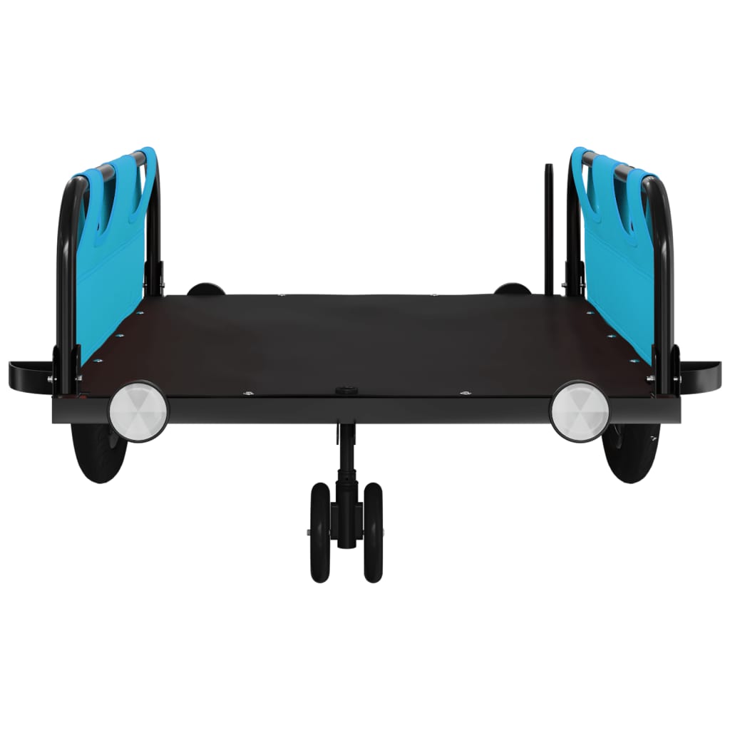 vidaXL Remorcă de bicicletă, albastru, textil oxford și fier vidaXL Remorcă de bicicletă, albastru, textil oxford și fier
