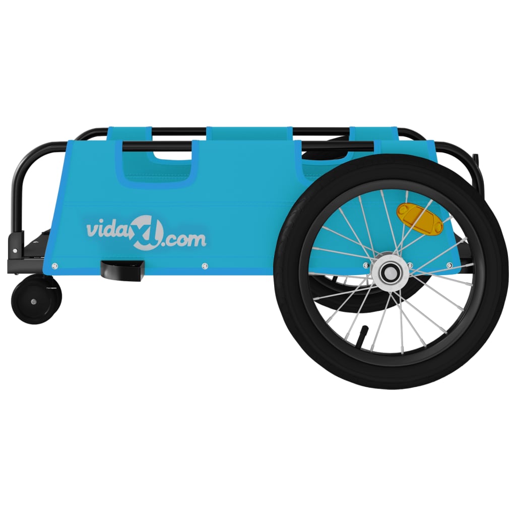 vidaXL Remorcă de bicicletă, albastru, textil oxford și fier vidaXL Remorcă de bicicletă, albastru, textil oxford și fier