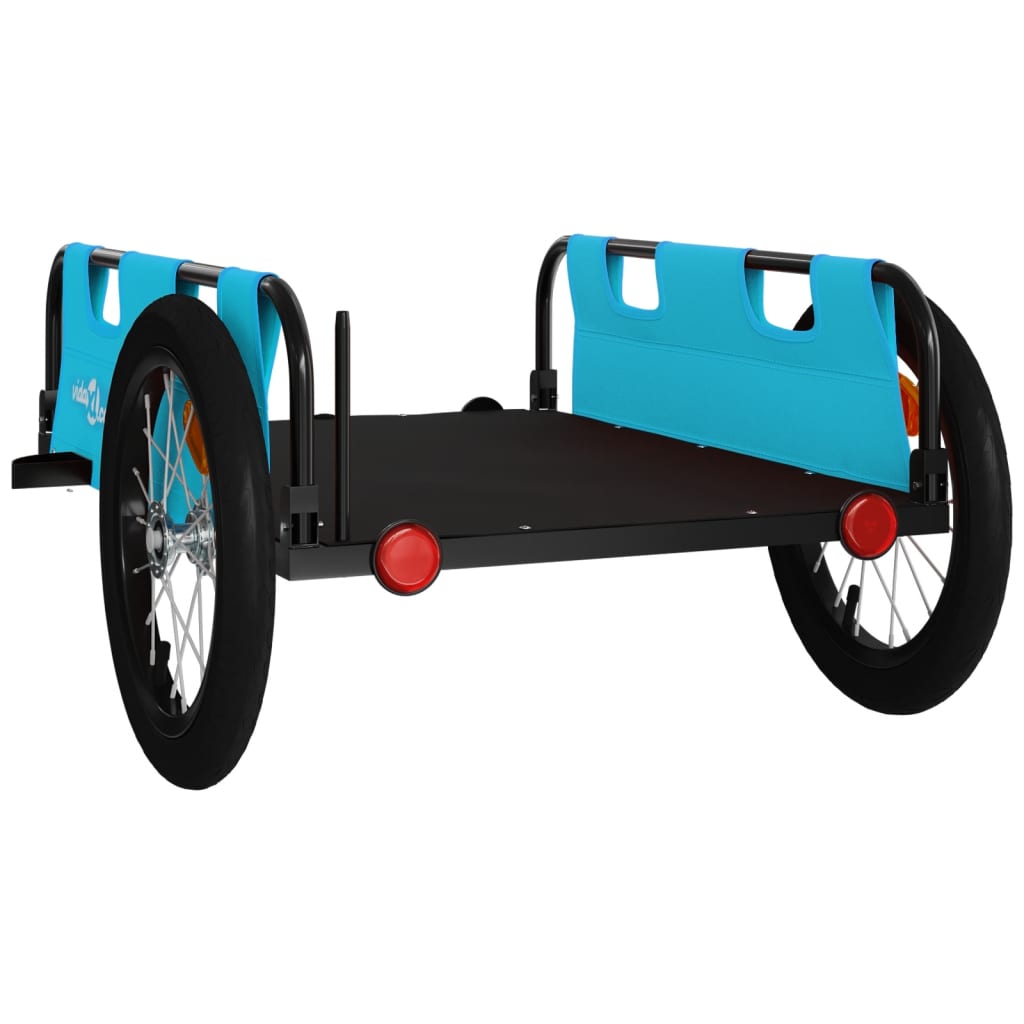 vidaXL Remorcă de bicicletă, albastru, textil oxford și fier vidaXL Remorcă de bicicletă, albastru, textil oxford și fier