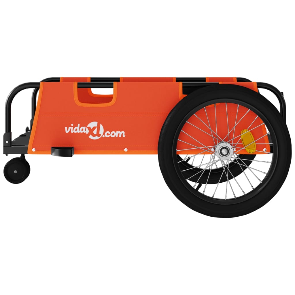 vidaXL Remorcă bicicletă, portocaliu și negru, țesătură oxford și fier vidaXL Remorcă bicicletă, portocaliu și negru, țesătură oxford și fier