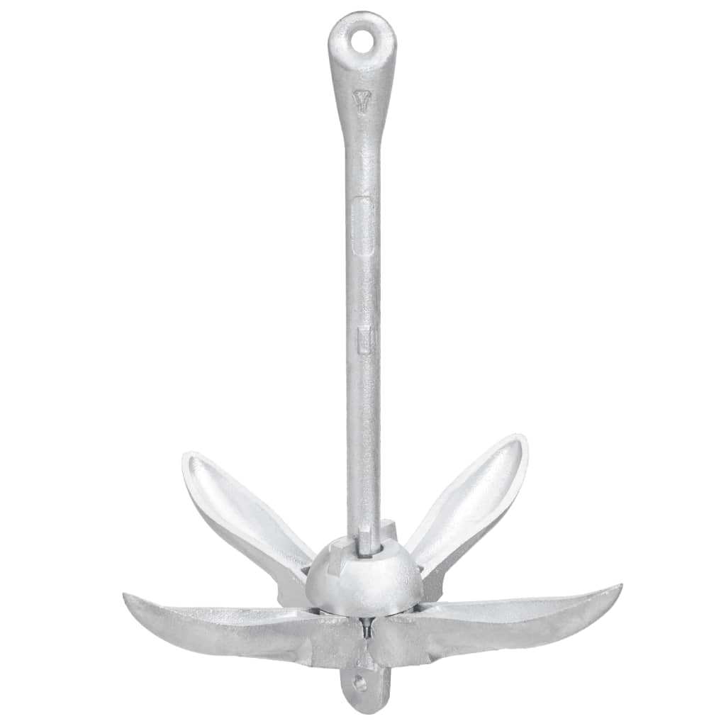 vidaXL Ancoră pliabilă argintie 8 kg, fontă galvanizată la cald vidaXL Ancoră pliabilă argintie 8 kg, fontă galvanizată la cald