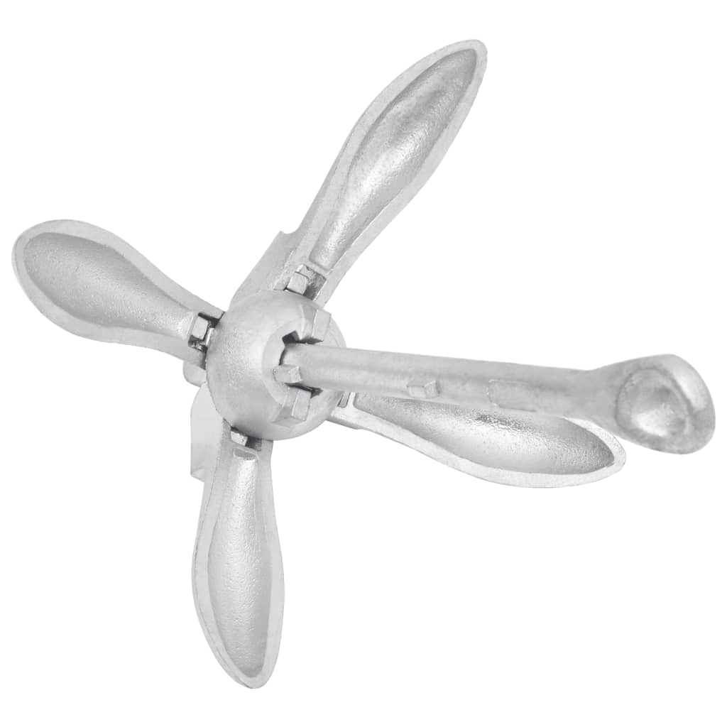 vidaXL Ancoră pliabilă argintie 8 kg, fontă galvanizată la cald vidaXL Ancoră pliabilă argintie 8 kg, fontă galvanizată la cald