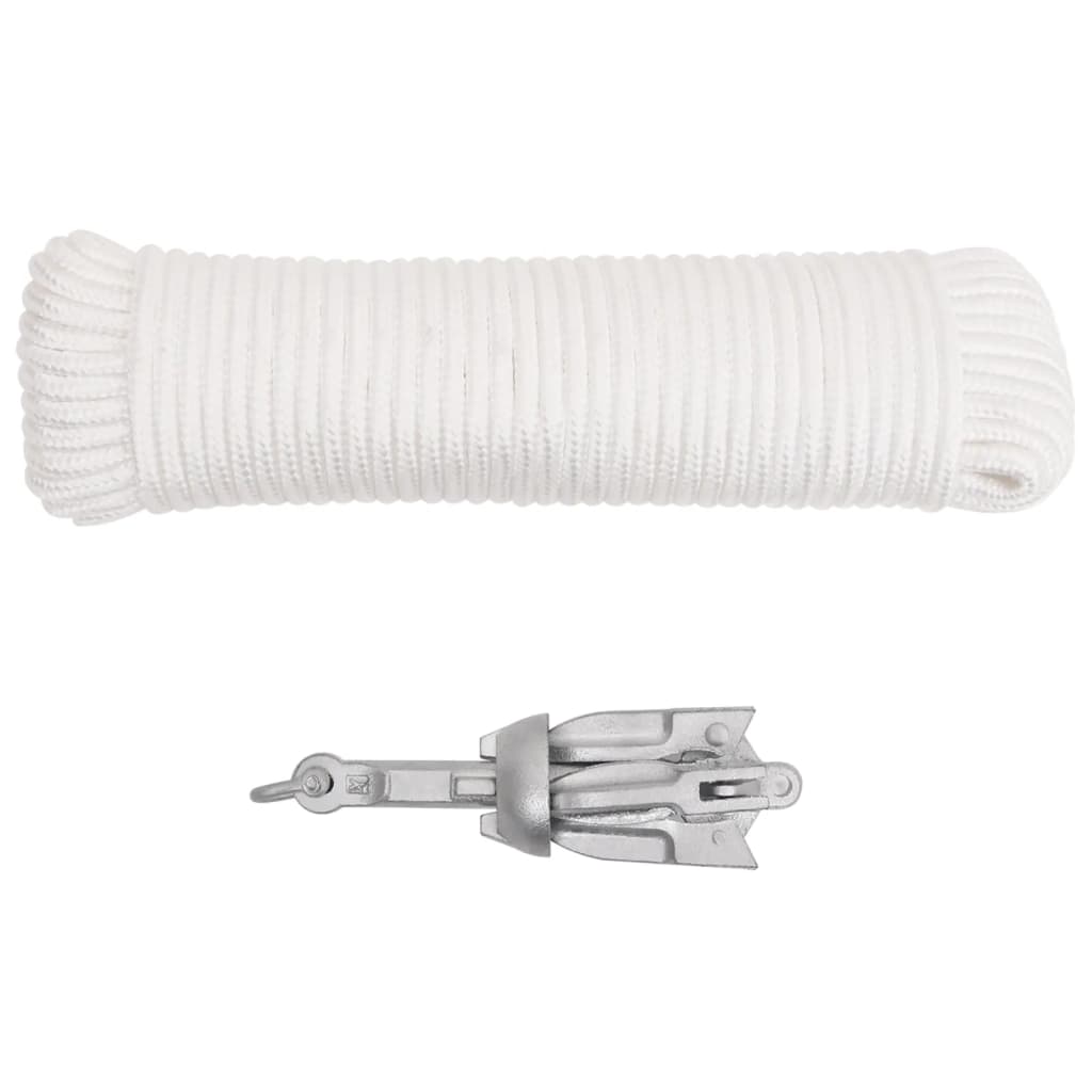 vidaXL Ancoră pliabilă cu funie, 0,7 kg, fontă galvanizată la cald vidaXL Ancoră pliabilă cu funie, 0,7 kg, fontă galvanizată la cald