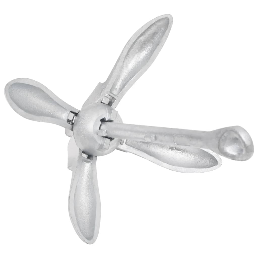 vidaXL Ancoră pliabilă cu funie, 6 kg, fontă galvanizată la cald vidaXL Ancoră pliabilă cu funie, 6 kg, fontă galvanizată la cald