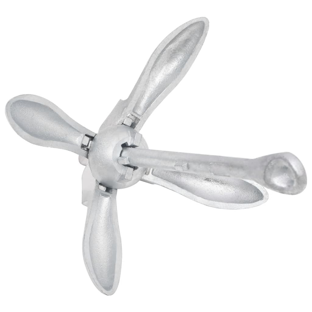 vidaXL Ancoră pliabilă cu funie, 8 kg, fontă galvanizată la cald vidaXL Ancoră pliabilă cu funie, 8 kg, fontă galvanizată la cald