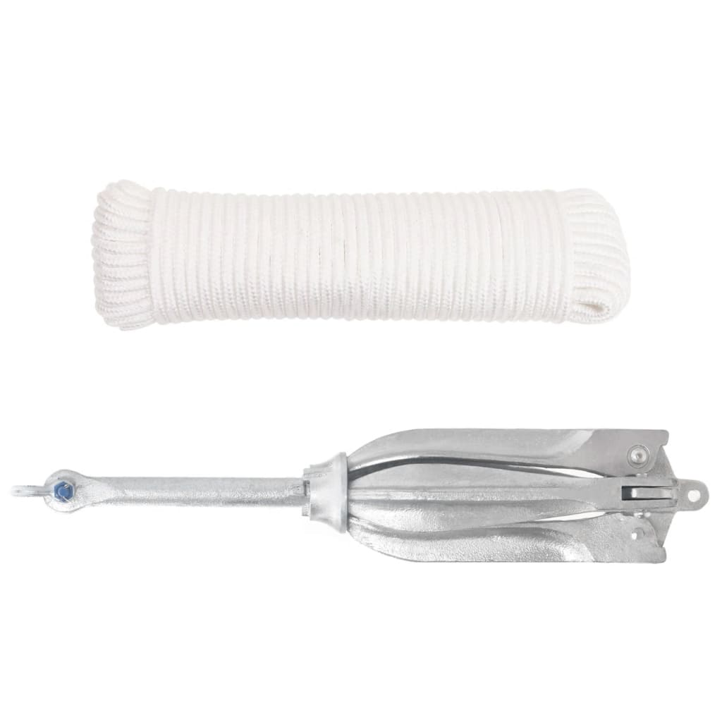 vidaXL Ancoră pliabilă cu funie, 10 kg, fontă galvanizată la cald vidaXL Ancoră pliabilă cu funie, 10 kg, fontă galvanizată la cald