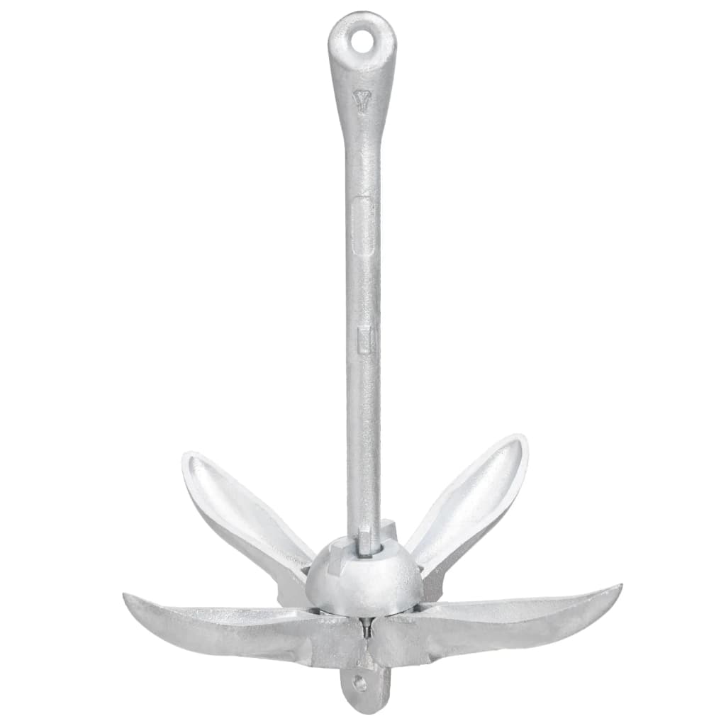 vidaXL Ancoră pliabilă cu funie, argintiu, 3,2 kg, fier maleabil vidaXL Ancoră pliabilă cu funie, argintiu, 3,2 kg, fier maleabil