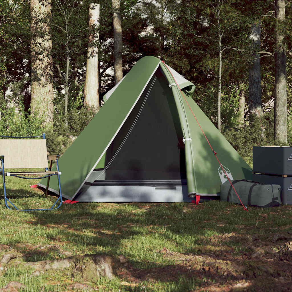vidaXL Cort de camping cupolă pentru 2 persoane, verde, impermeabil