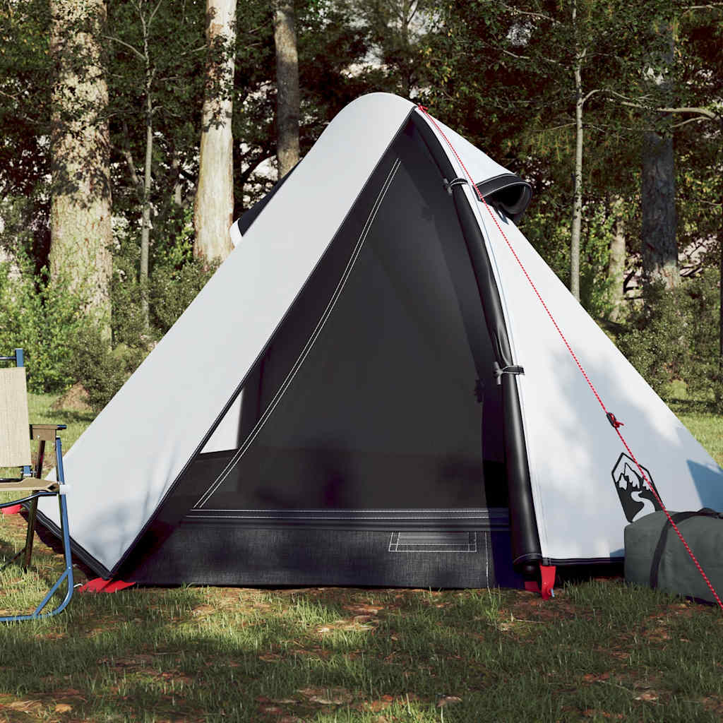 vidaXL Cort camping cupolă 2 persoane alb, țesătură opacă, impermeabil vidaXL Cort camping cupolă 2 persoane alb, țesătură opacă, impermeabil