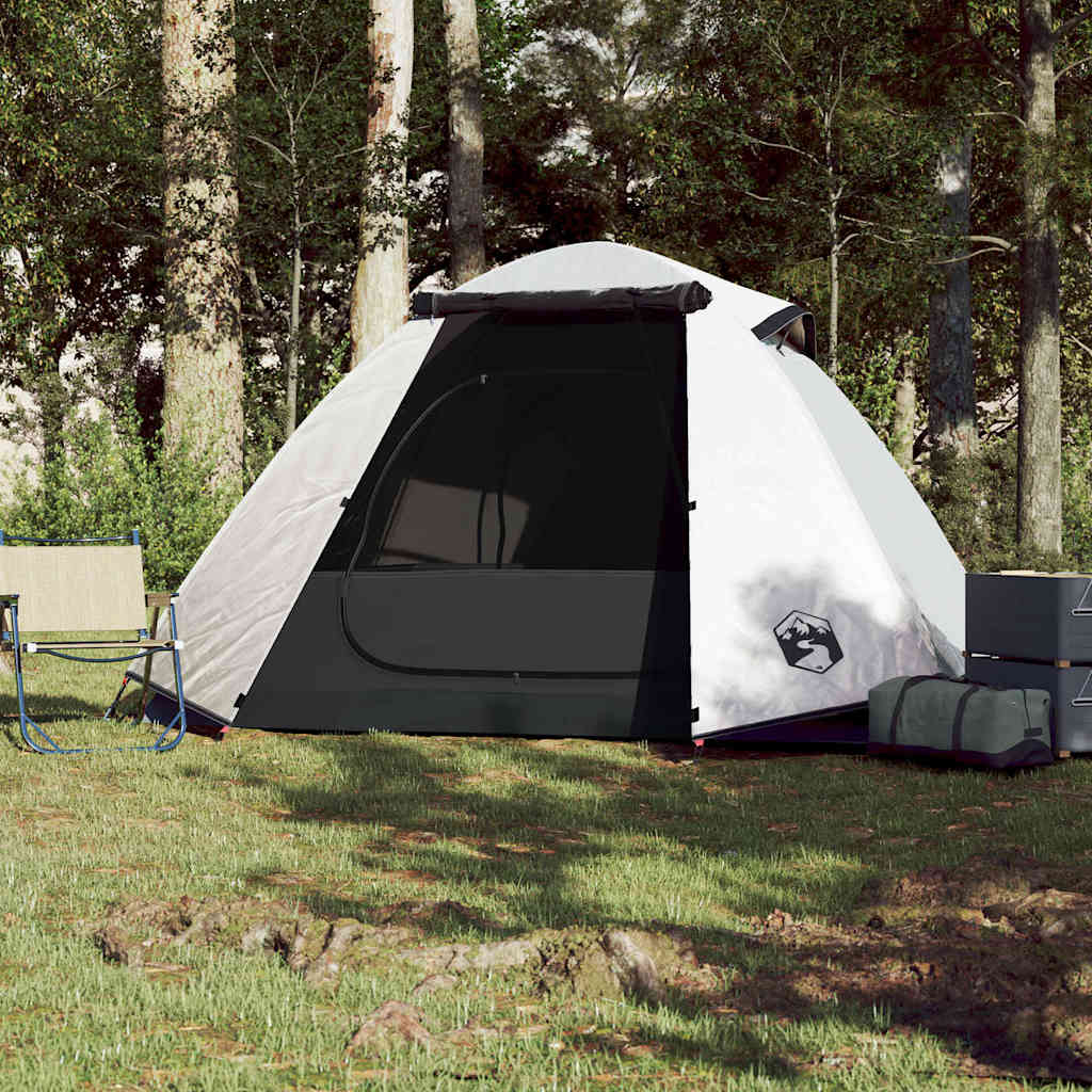 vidaXL Cort camping cupolă 2 persoane alb, țesătură opacă, impermeabil vidaXL Cort camping cupolă 2 persoane alb, țesătură opacă, impermeabil