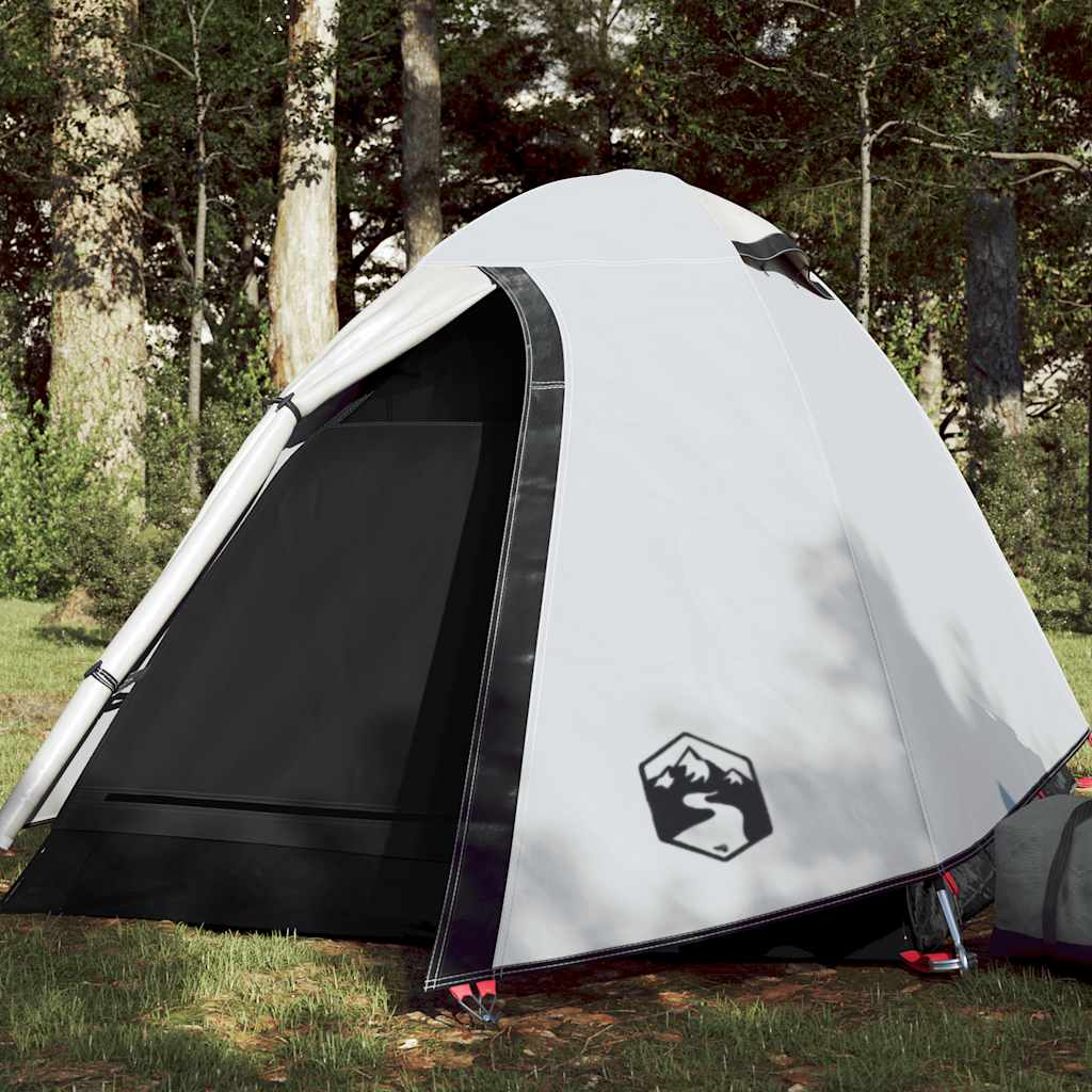 vidaXL Cort camping cupolă 2 persoane alb, țesătură opacă, impermeabil vidaXL Cort camping cupolă 2 persoane alb, țesătură opacă, impermeabil