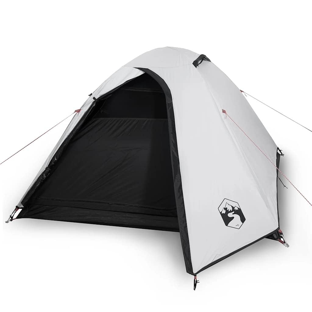 vidaXL Cort camping cupolă 2 persoane alb, țesătură opacă, impermeabil vidaXL Cort camping cupolă 2 persoane alb, țesătură opacă, impermeabil