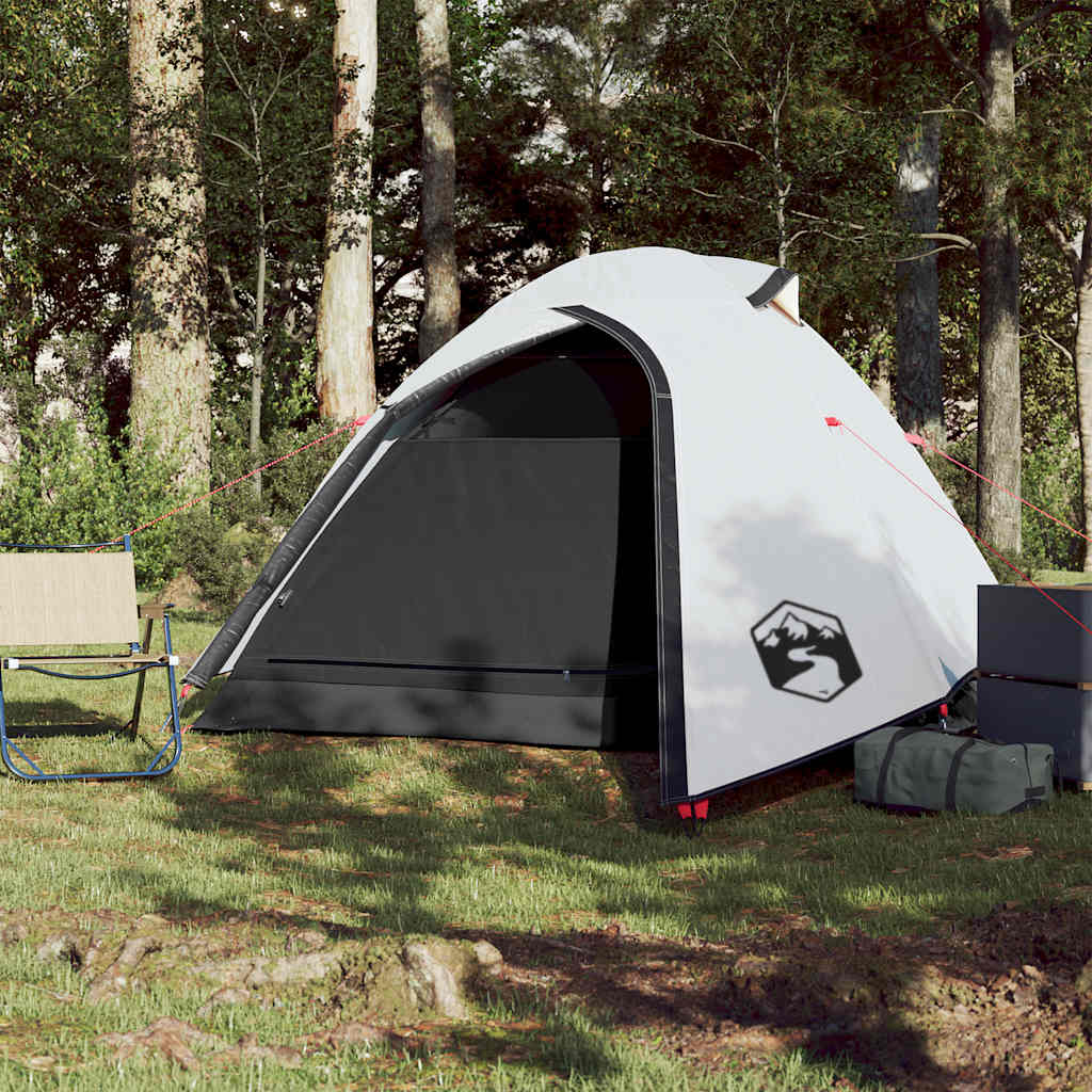 vidaXL Cort camping cupolă 2 persoane alb, țesătură opacă, impermeabil vidaXL Cort camping cupolă 2 persoane alb, țesătură opacă, impermeabil